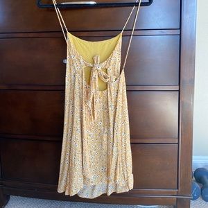 yellow floral mini dress